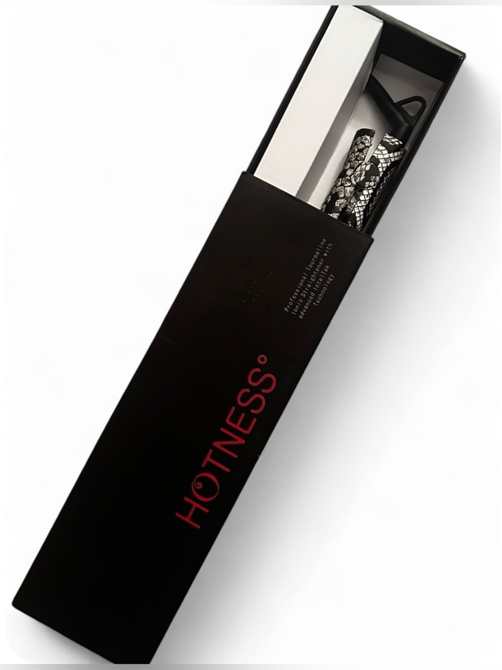 NIB HOTNESS Black & White Patterned Hair Straightener